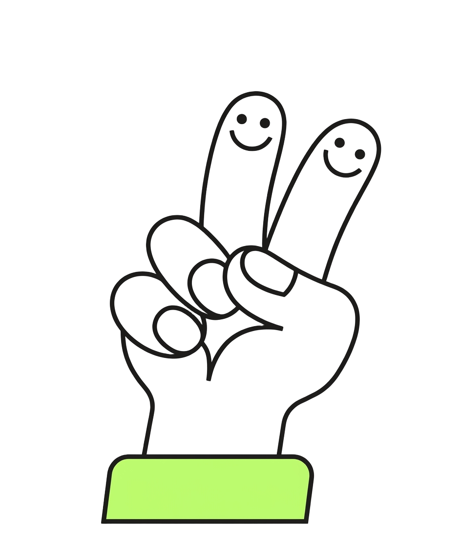 Skills peace hand illustration
